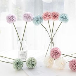 Decorative Flowers 5Pcs Silk Hydrangea Pompon For Home Decor Scrapbooking Wedding Christmas Wreaths Bridal Accessories Clearance Artificial