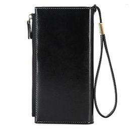 Wallets Long Portable Clutch Women Wallet Solid Card Holder Blocking Vintage Money Bag Fashion Large Capacity Zipper Pocket PU Leather