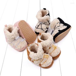 Boots Born Girls Snow Coral Fleece Winter Cute Ankle Warm Baby Walking Shoes For Toddler Infant