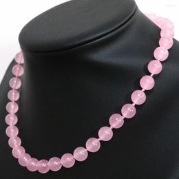 Chains Classical Chalcedony Jades Crystal Stone 8mm 10mm Semi Precious Round Beads Necklace For Women Fine Jewellery 18inch