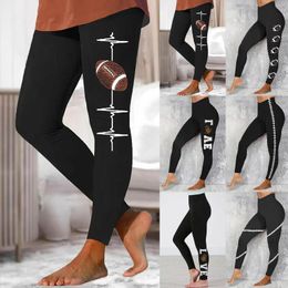 Active Shorts Ladies' Baseball Print Body High Waist Tights Fashion Women's Yoga Pants