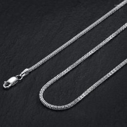 Chains MIQIAO Men's Chain On The Neck 1.5 MM Wide 45 50 CM Long Platinum Colour Silver 925 Jewellery Box Choker Gift Female Fashion