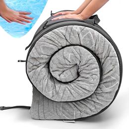 Sleeping Bags Woqi Portable Foldable Gel Foam Pad Roll Up Travel Mattress Waterproof Cover with Carry Bag 230922