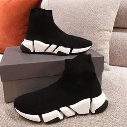 Casual Shoes 2023 Top Quality Speed Trainer Socks Shoes for Mens Women Triple Black White Red Gray Casual shoes Fashion Designer Sneakers Ankle Boot eur40