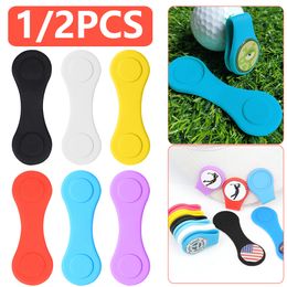 Other Golf Products 1 2Pcs Silicone Hat Clip Ball Marker Holder with Strong Magnetic Attach to Your Pocket Edge Belt Clothes Accessories 230923