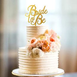 Festive Supplies Bride To Be Cake Topper Bridal Shower Engagement Wedding Decoration Gold Glitter