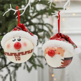 Christmas Decorations 8CM Tree Balls Santa Claus Snowman Hanging Ball Ornament Xmas Home Party Decoration Year 230923