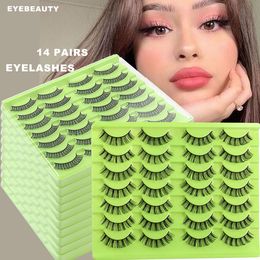 False Eyelashes Russian Strip Lashes DD Curl 14 Pairs Fluffy Mink 3D False Eyelashes Russian Volume Natural Fake Eye Lash Strip Giveaway Makeup 230922