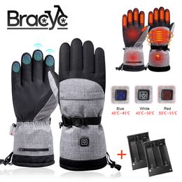 Cycling Gloves Winter Heating Gloves Touch Screen Cotton Hand Warmer Electric Thermal Gloves Waterproof Snowboard Cycling Moto Ski Outdoor 230922