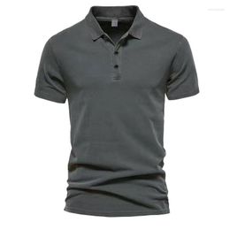 Men's Polos Summer Men Short-sleeved Polo Shirt T-shirt Business Casual S Solid Colour Tops Plus Size