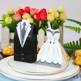 Gift Wrap 20pcs Bride And Groom Candy Box Wedding Favour Gifts Sweet Bags With Ribbon Decoration Souvenirs Party Decor