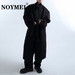 Men's Wool Blends NOYMEI Long Woolen Coat Autumn Winter Male Clothing Shoulder Pad Trend Windbreakers Korean Fasion Knee High Trench WA2775 230922