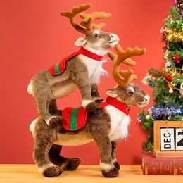 Plush Pillows Cushions Cute Reindeer Toy Christmas Deer Doll Xmas Elk Decorations Merry For Kids Gift 230922