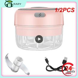 Fruit Vegetable Tools 1 2PCS Electric Kitchen Food Chopper Mini Garlic Masher crusher USB Portable Meat Grinder for Gadgets 230923