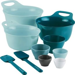 Meat Poultry Tools and Gadgets Measure Cooking Baking Prep Set with Mixing Bowls Measuring Cups 10 Piece Light Blue Teal 230922