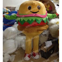 Halloween Hamburger Mascot Costume Top quality Cartoon Character Outfits Christmas Carnival Dress Suits Adults Size Birthday Party Outdoor Outfit