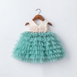 Girl Dresses 1-8 Years Old Toddler Kid Princess For Summer Vest Layers Ruffles Prom Dress Children Wedding Party Bridesmaid Gown