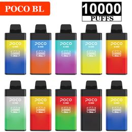 Original 10000 Puff POCO BL Disposable Vape Pen E Cigarette With Airflow Control Rechargeable 650mAh Battery Mesh Coil 20ml Prefilled 0% 2% 5% Pod Big Vapour Kit