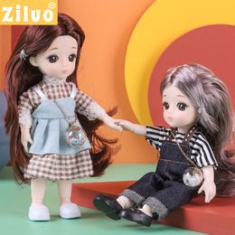 Dolls Birthday Gift 112 BJD Doll Toys for Children Girls BJD Naked 3D Eye PVC Face Clothes Accessories16cm 13 Movable Joints 230922