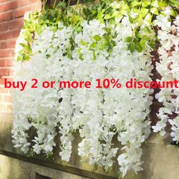 Christmas Decorations 12PCs Wisteria Artificial Flowers Hanging Garland Vine Rattan Fake Flower String Silk for Home Garden Wedding Decoration 230923