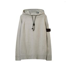 Men's Hoodies 2023 Spring And Autumn European American Tide Brand Knitting Rope Hooded Solid Color Wool Sweater Couple