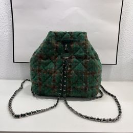 Fashion tweed backpack exquisite Classic backpack buckle Classic Pattern Design regular size Chain Backpack Style