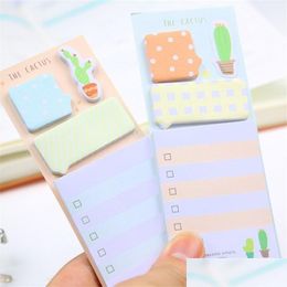 Notes Wholesale Noverty Cactus Cute Stickers Planner Kawaii Sticky Stationery Memo Pad Papeleria Notepad Stick1 Drop Delivery Office Otzns