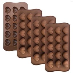 Baking Moulds 4pcs/set 15 Heart Shaped Chocolate Cake Mould Creative Ice Tray Pastry Biscuit Home Wholesale