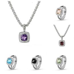 Rings Dy ed Wire Designer Necklaces Set Prismatic Black Ring Sets Women Fashion Platinum Plated Micro Diamond Trend Versatile201W