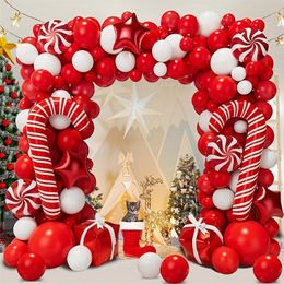 Christmas Decorations balloon wreath Arch Kit Red and white candy christmas decorations for home 230923