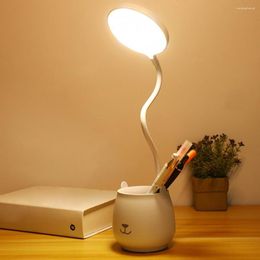 Table Lamps 360 Degree Desktop Adjustable LED Charging Lamp Eye Protection Reading Light Bedroom Lighting Decoration