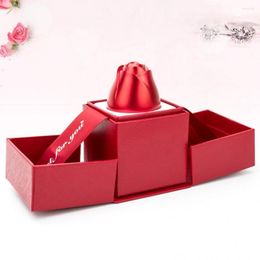 Gift Wrap Rose Ring Box Jewellery Display Organiser Case Ceremony Rings Necklace Wedding Packing Boxes For Valentine's Day Birthday