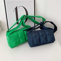 Space Cotton Down Suit Bag 2023 Spring New Sponge Chequered Small Square Bag Small Women's Crossbody Bag 230923