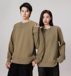 Men's Hoodies Winter Unisex Pullover Sweatshirt Crewneck Long Sleeves Thick Solid Colour Jumper Casual Basic Black Sweater For Couples
