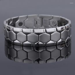 Link Bracelets Stainless Steel Bracelet Men's Energy Balance Jewellery Fashion Magnetic Health Protect Christmas Gift For Him