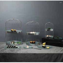 Bakeware Tools European Dessert Table Decoration Iron Bird Cage Cake Frame Buffet Display Plate Afternoon Refreshments Tea Break