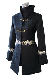 Women's Wool Blends Black Chinese Women Winter Cotton Overcoat Long Slim Thick Jacket Button Coat Vintage Tang Suit Top Size S M L XL XXL XXXL 2255 230923