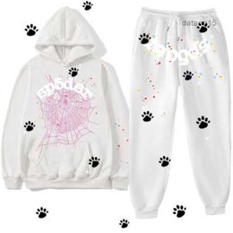 Men's Tracksuits Tracksuit Black 555555 Men Women Web Printing Pants and Hooded Streetwear Young Thug Pullover Sets 230311 3 Uw4s