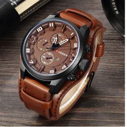 Curren 8225 Men's Casual Sport Quartz Watch Mens Watches Top Quartz-Watch Leather Strap Military Watch Wrist Male328c