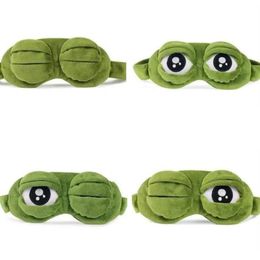 Sleep Masks Sad Frog Sleep Mask Eyeshade Plush Eye Cover Travel Relax Gift Blindfold Cute Patches Cartoon Sleeping Mask for Kid Adult 230923