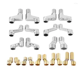 Kitchen Faucets 2pcs Brass Pipe Joint Fitting Stainless Steel Faucet Adapter Wall Mounted Replacement Angle Valve Home Accessories