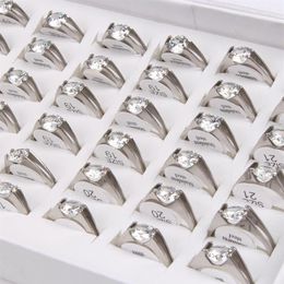 Whole 36Pcs mix lot Size Unisex Plated Stainless Steel ring fashion jewelry Band rings Set auger Rings weding ring Gift S2794