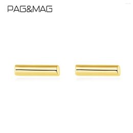 Stud Earrings PAG&MAG Korean Minimalist 14k Gold Silver Bar 925 T Shape Tiny Punk Simple Fashion Woman 2023