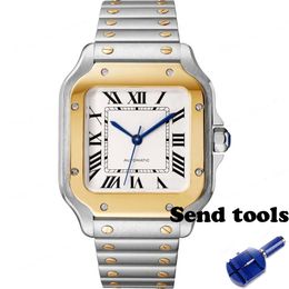 5A Designer Business Santos relógios para homens Mulheres relógios mecânicos totalmente automáticos Relógio clássico com cinta de aço e presente de natal de cinta de cheiro