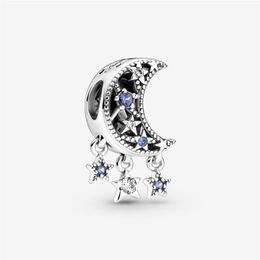 Star & Crescent Moon Charms Fit Original European Charm Bracelet Fashion Women Wedding Engagement 925 Sterling Silver Jewellery Acce300Z