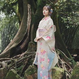 Ethnic Clothing Women's Japanese Traditional Kimono Long Sleeve Floral Prints Classic Yukata Pography Dress Cosplay Costume