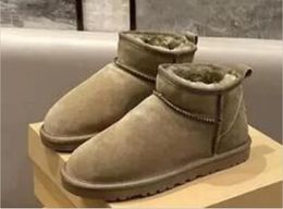 Winter Women Mini 5854 Fur Boots Shoes Real Genuine Suede Leather Cotton Boots