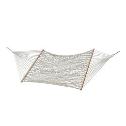 Hammocks 33670589 Cotton Rope Hammock Double Natural White Durable and Strong 13 Lb 144.00 X 60.00 X 2.00 Inches 230923