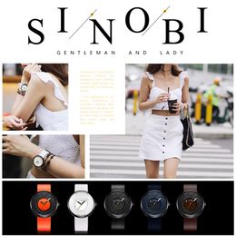 Sinobi Fashion Watch Women Big Dial New Creative eddy Design High Quality Leather Strap White Watches Casual relojes para mujer193t