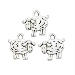 200Pcs alloy Animals Sheep Charms Antique silver Charms Pendant For necklace Jewellery Making findings 16x15mm258J